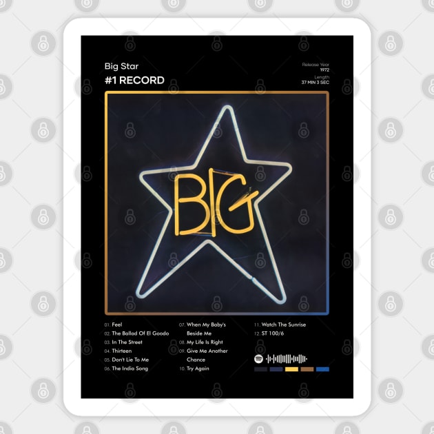 Big Star - #1 Record Tracklist Album Magnet by 80sRetro